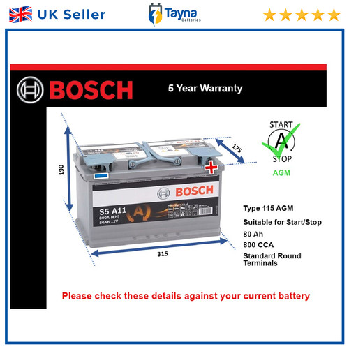 Agm car battery fits - car, ford