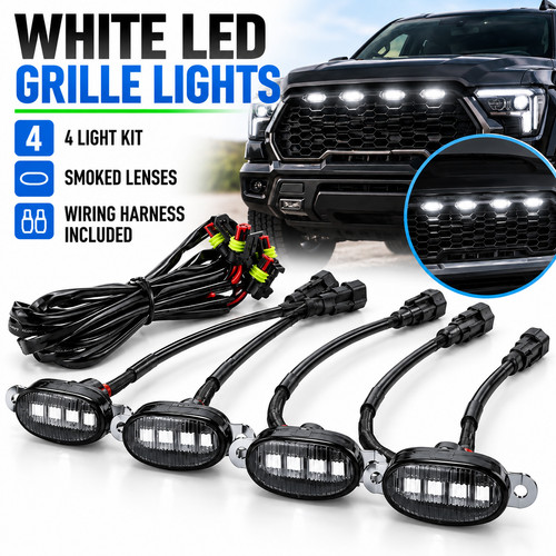 Set 4white front grille led - of,