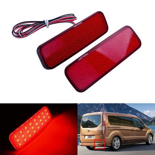 Red led bumper reflector - red,