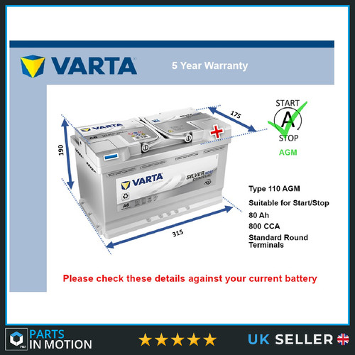 Agm car battery - agm, ford